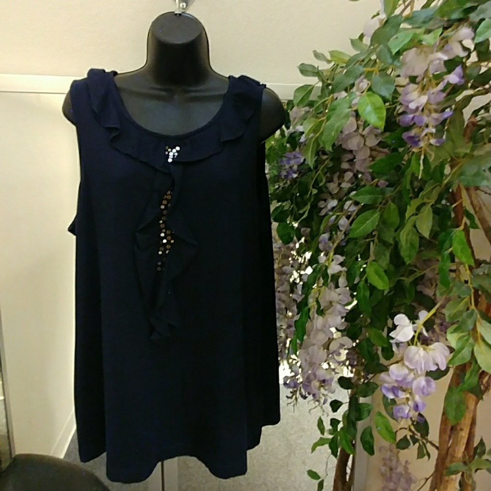 Tommy Hilfiger Sequined & Ruffled Tank Top